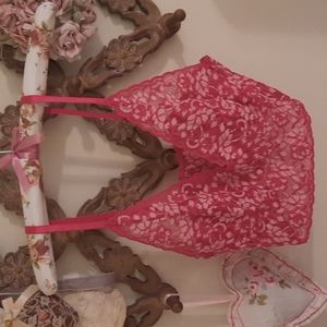 Hanky Panky - Cross-Dyed Retro Longline Bralette in Venetian/Rosie Print, Small